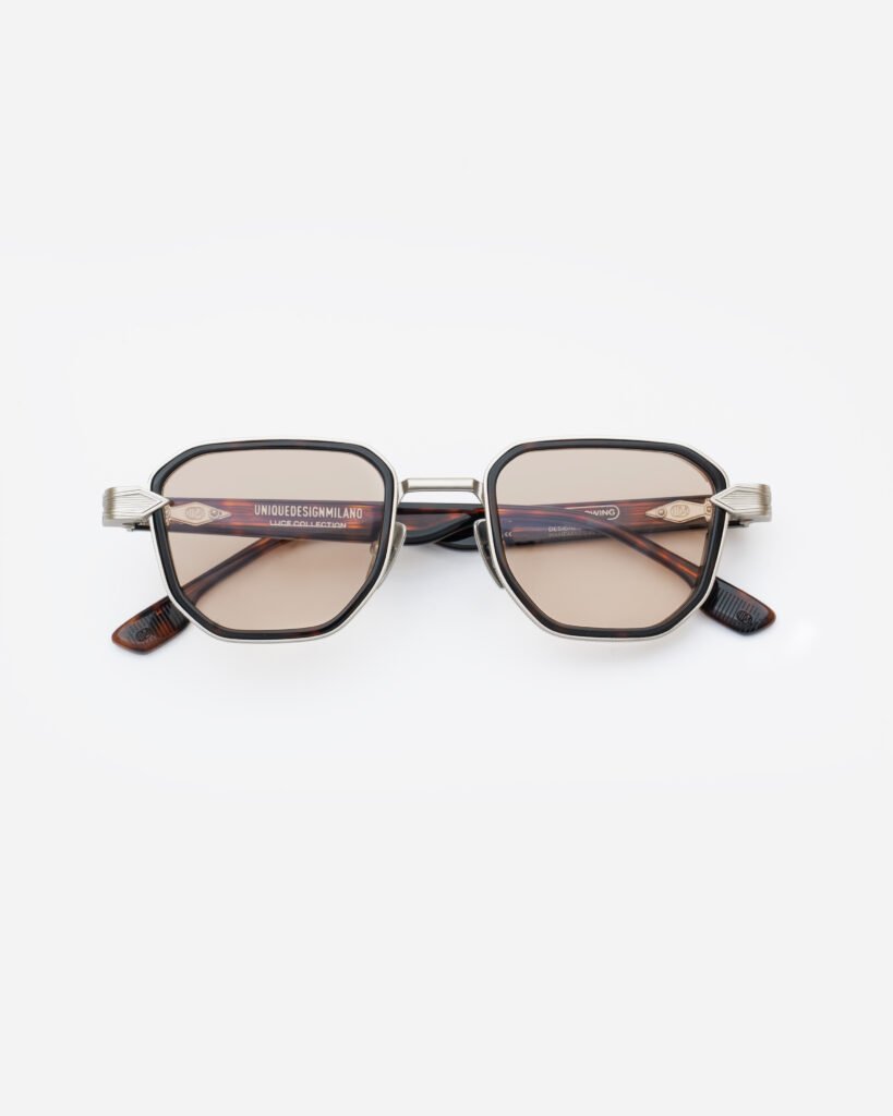 The Glowing tortoise sunglasses, LUCE COLLECTION by UNIQUEDESIGNMILANO