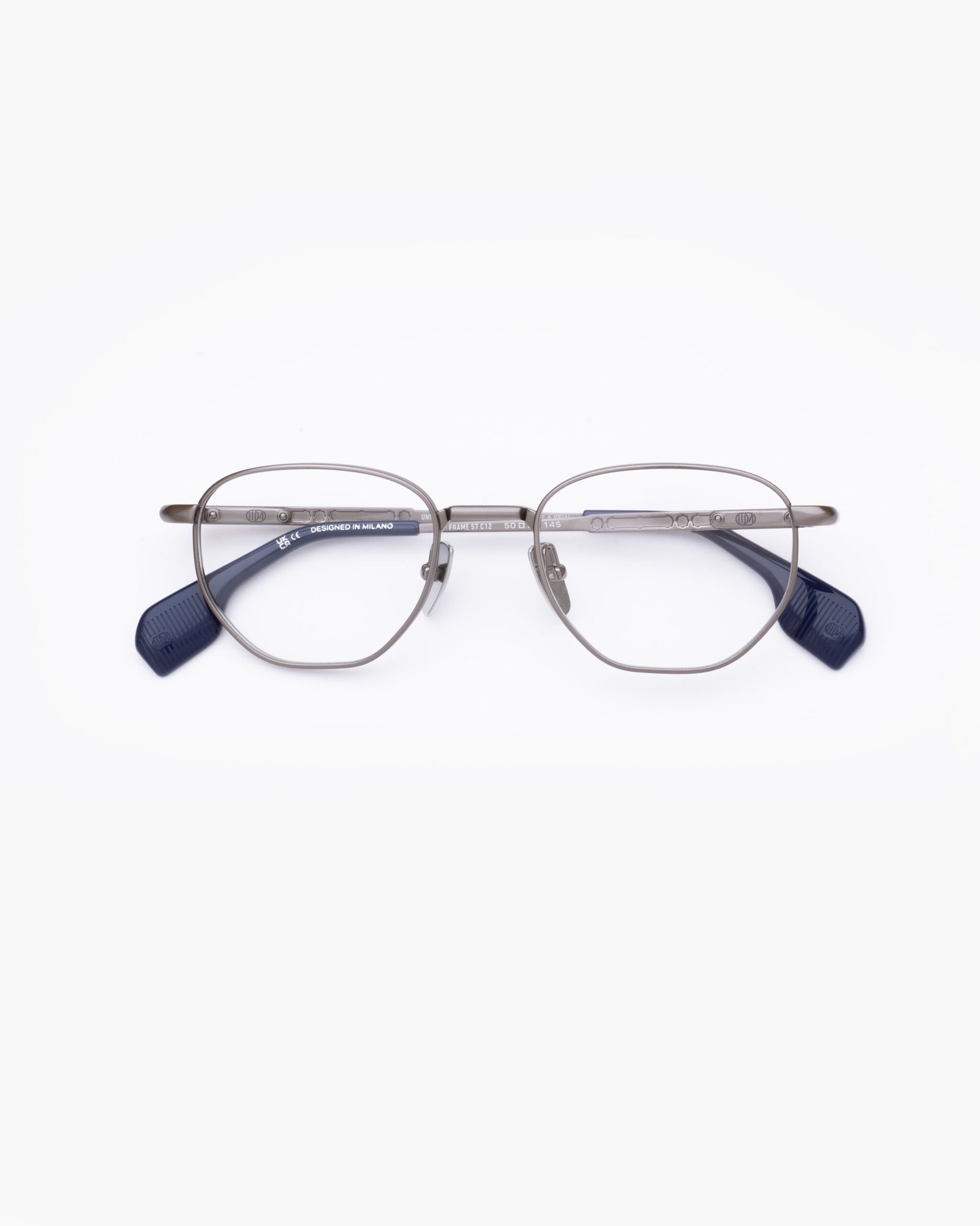 FRAME57 titanium gun blue optical eyewear by Uniquedesignmilano